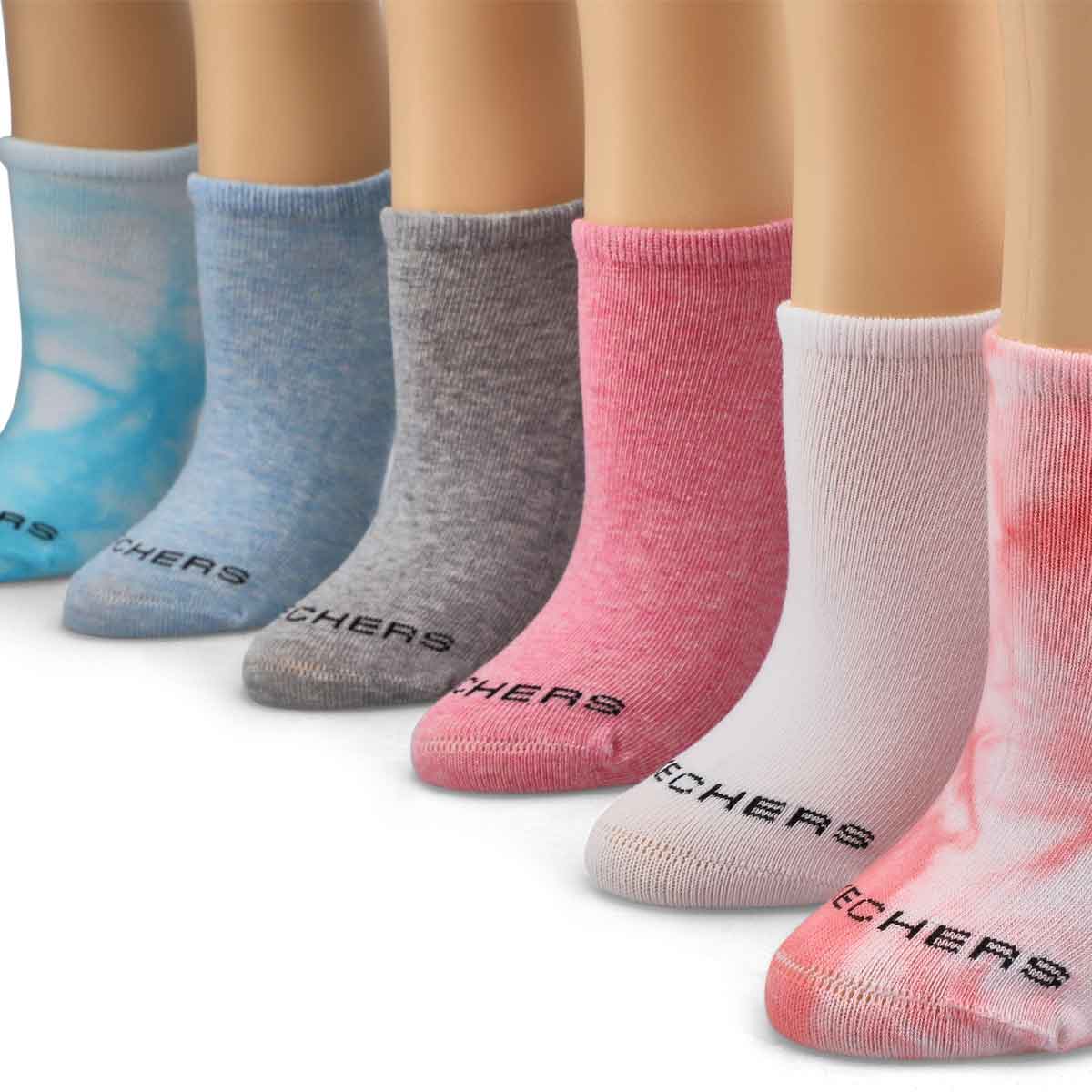 Women's No Show Non Terry Sock 6 Pack - Multi