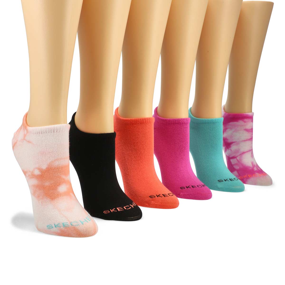 Women's No Show Socks 6 Pack - Multi