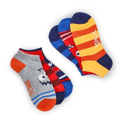 Bys Low Cut Non Terry Sock 6 Pack - Multi