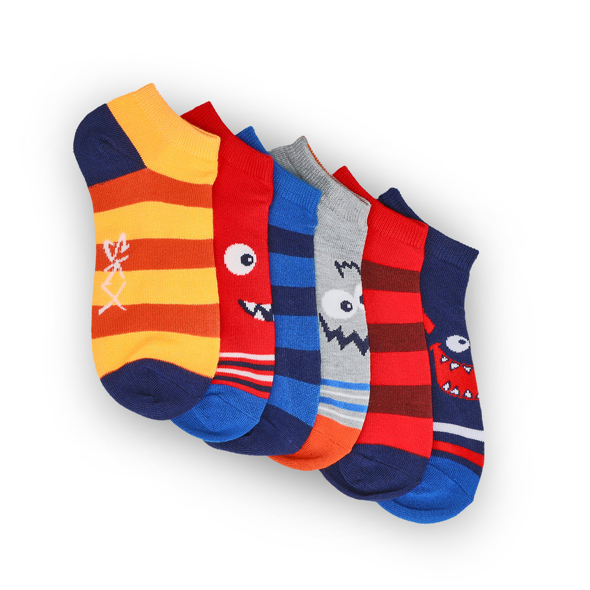 Boys' Low Cut Non Terry Sock 6 Pack - Multi