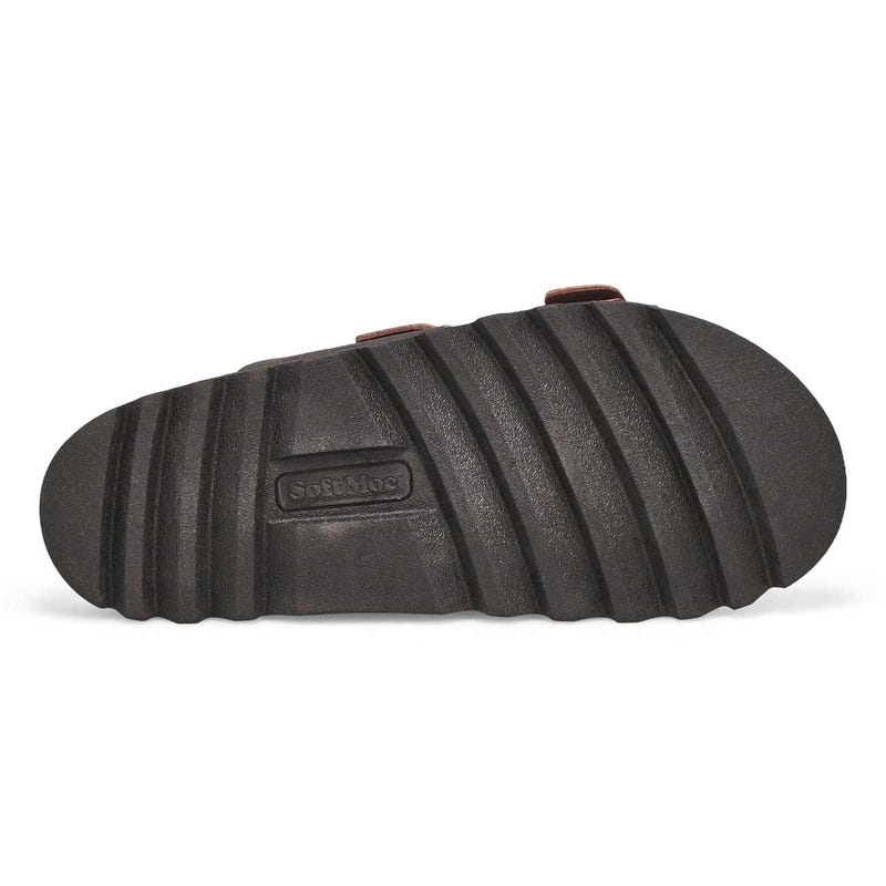 Women's Sadie Double Buckle Smooth Leather Sandal - Brown