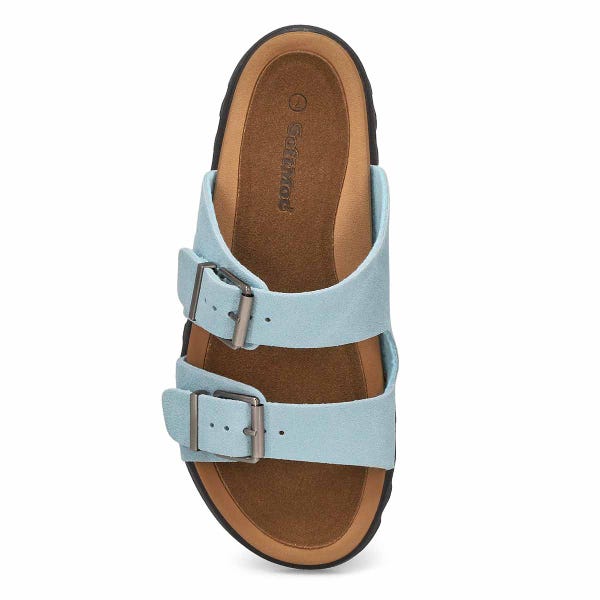 Women's Sadie Double Buckle Suede Sandal - Blue