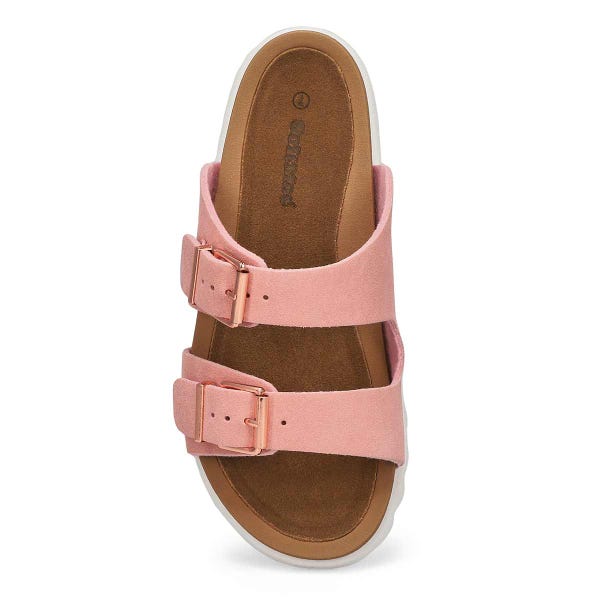 Women's Sadie Double Buckle Suede Sandal - Pink