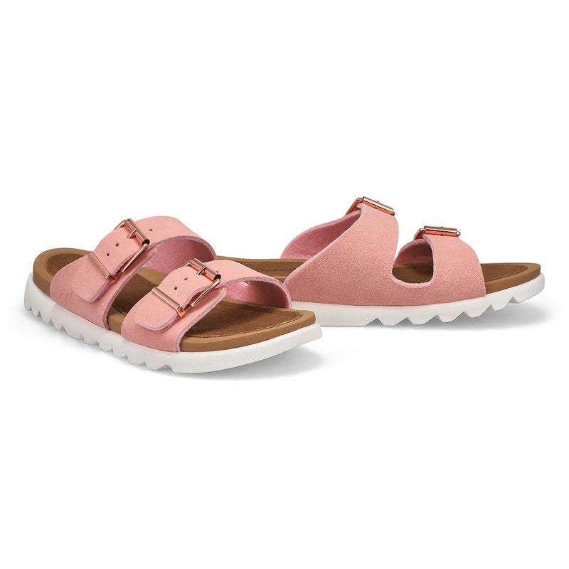 Women's Sadie Double Buckle Suede Sandal - Pink
