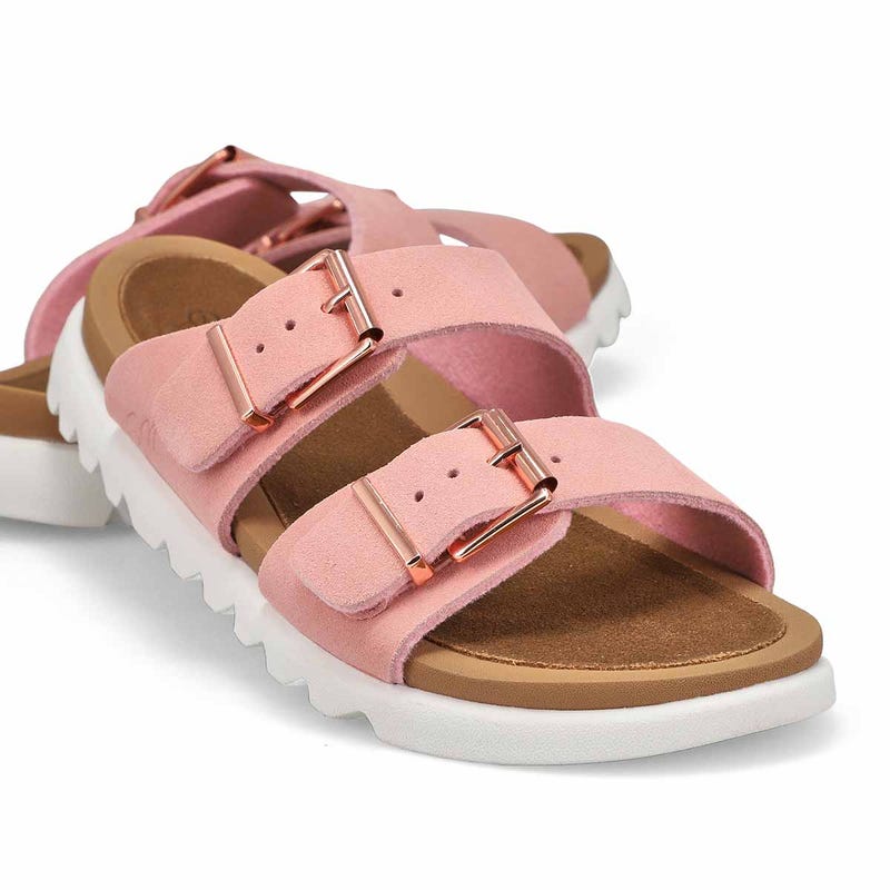 Women's Sadie Double Buckle Suede Sandal - Pink