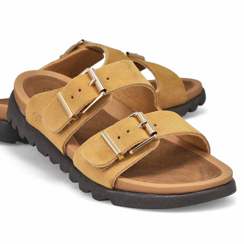 Women's Sadie Double Buckle Suede Sandal - Sand