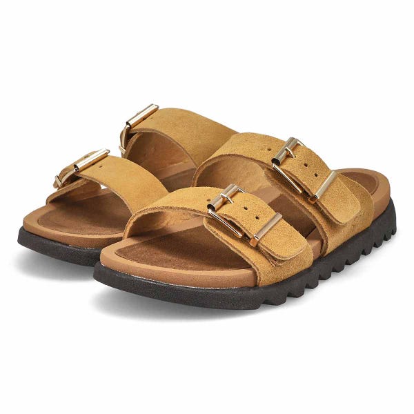 Women's Sadie Double Buckle Suede Sandal - Sand