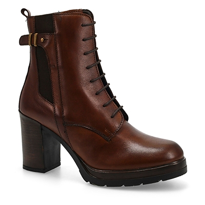 Bottine en cuir SANTIAGO, cognac, femmes