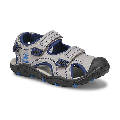 Grls SeaTurtle 2 Closed Toe Sandal - Grey/Blue