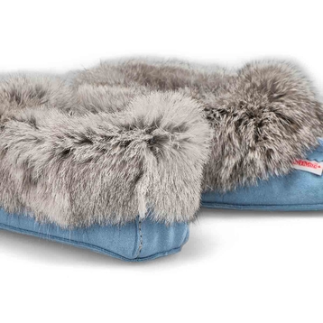 SoftMocs fourrure/ lapin SF600 bleu ciel, femmes