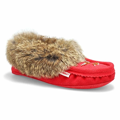 Lds SF600 Rabbit Fur SoftMocs - Red