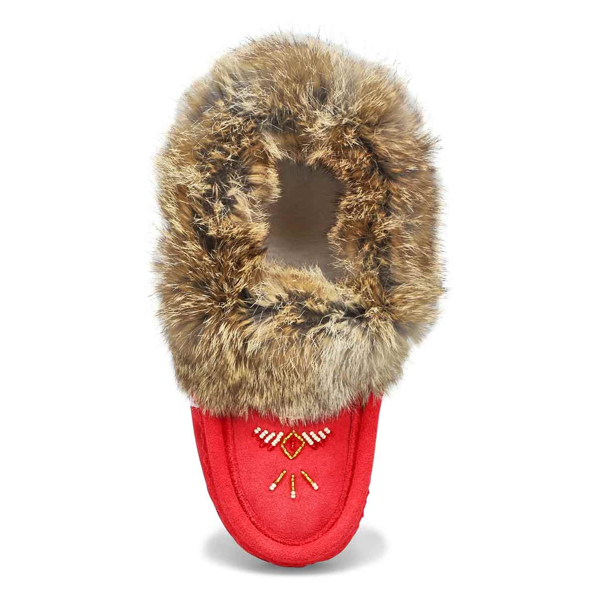 SoftMocs fourrure/lapin SF600 RABBIT, rouge, femme