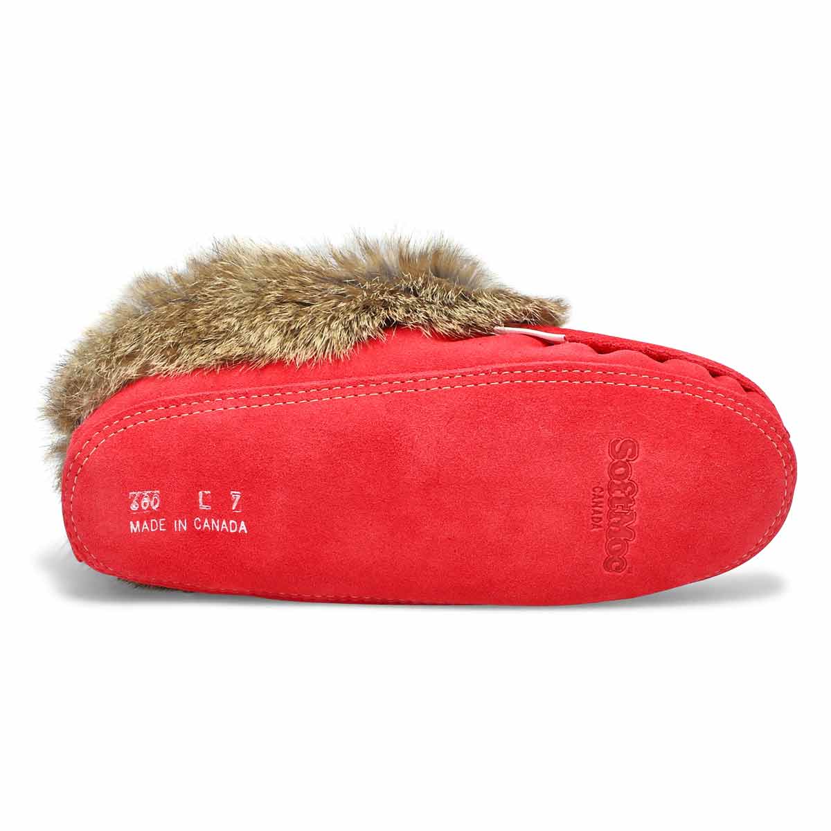 Women's SF600 Rabbit Fur SoftMocs - Red