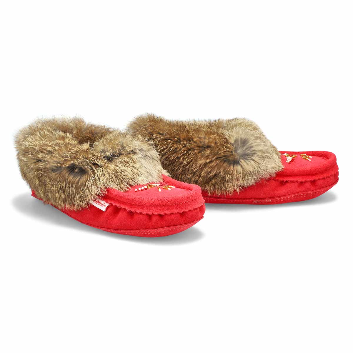 SoftMocs fourrure/lapin SF600 RABBIT, rouge, femme