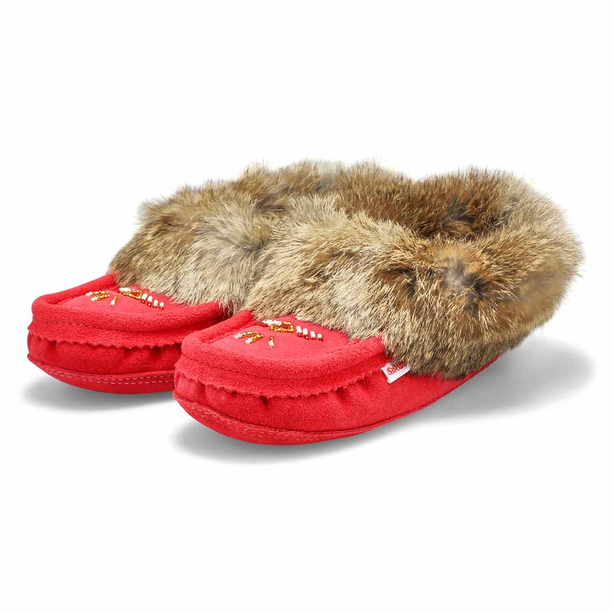 Women's SF600 Rabbit Fur SoftMocs - Red