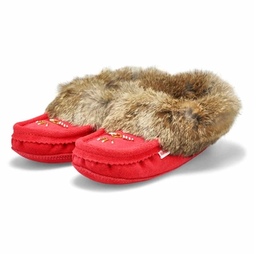 SoftMocs fourrure/lapin SF600 RABBIT, rouge, femme