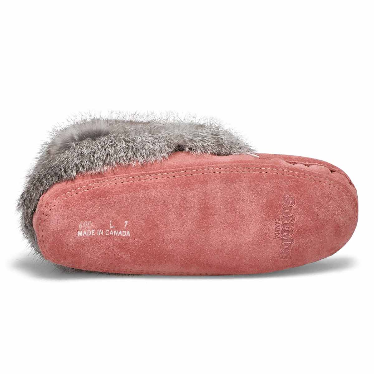 SoftMocs fourrure/lapin SF600 rose cendré, femmes