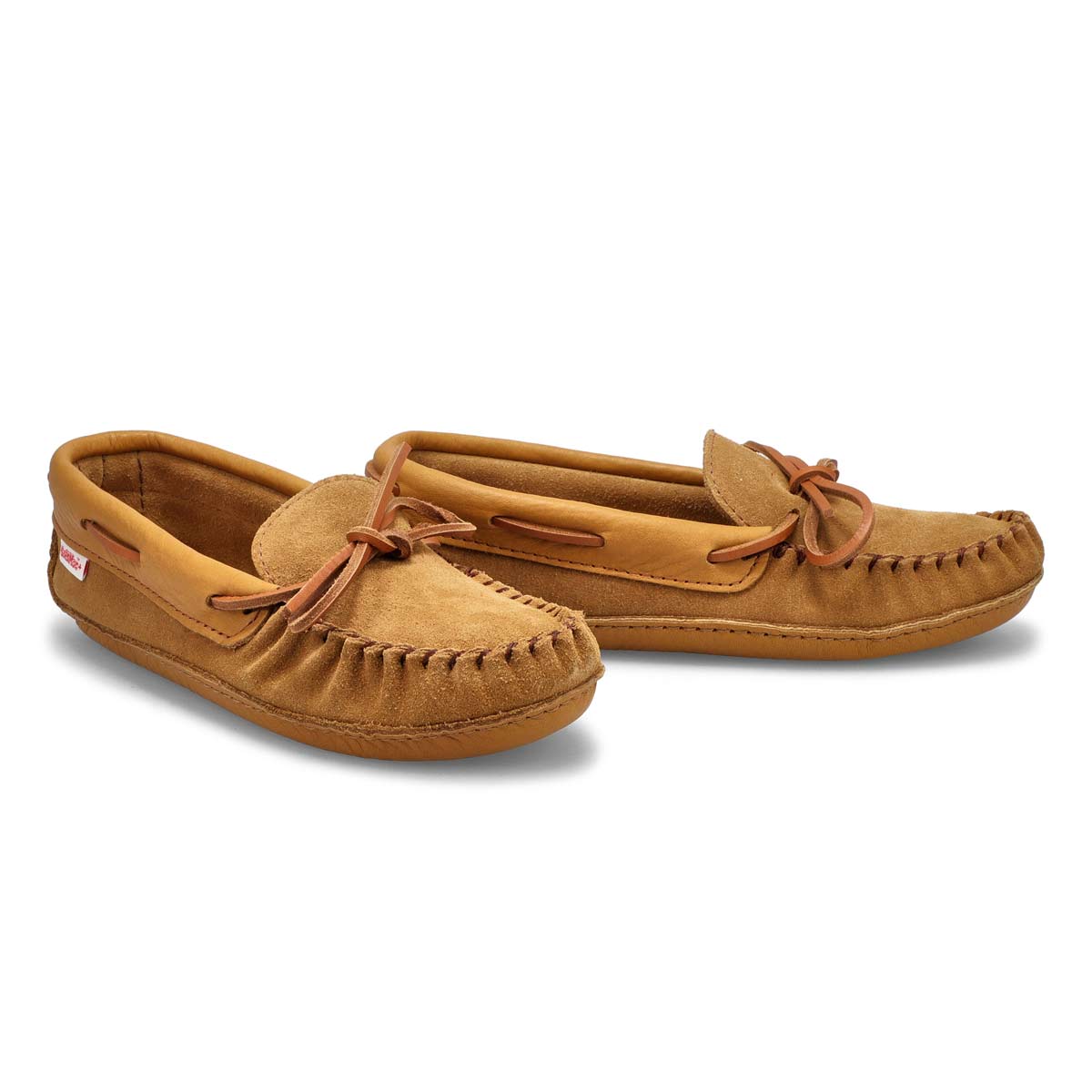 Women's SF78 Suede/Leather Memory Foam SoftMocs - Dark Tan