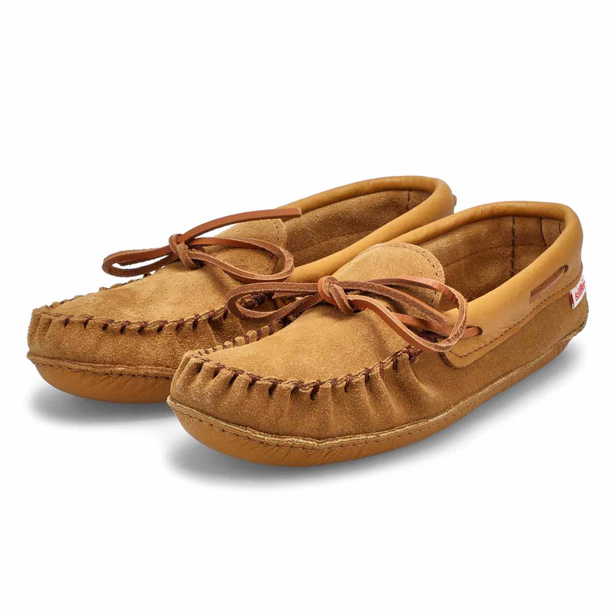 Women's SF78 Suede/Leather Memory Foam SoftMocs - Dark Tan