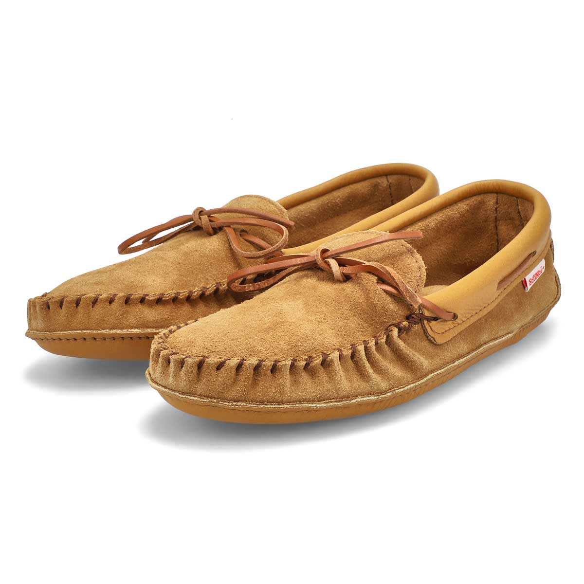 Men's SF78 Suede/Leather Memory Foam SoftMocs - Dark Tan