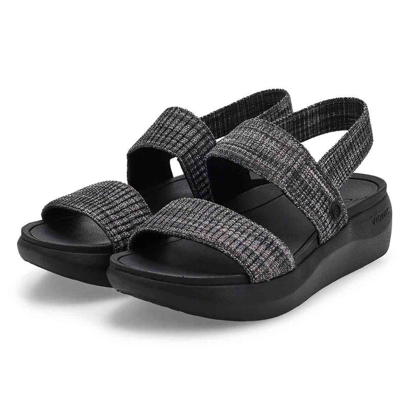 Women's Sky Two Strap Casual Sandal - Black