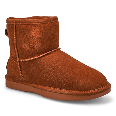 Lds Smocs 5 Low Suede Boot - Dark Tan