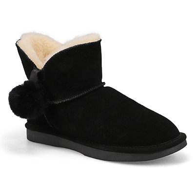 Botte en suède Smocs 5 Low Pom, noir, femmes