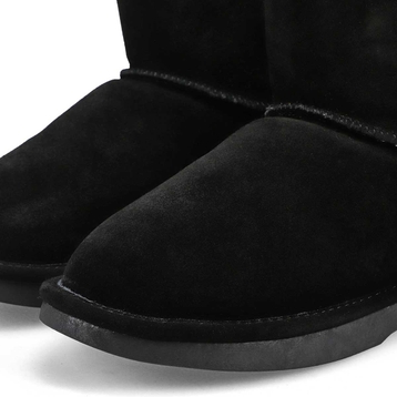 Women's Smocs 5 Low Pom Suede Boot - Black