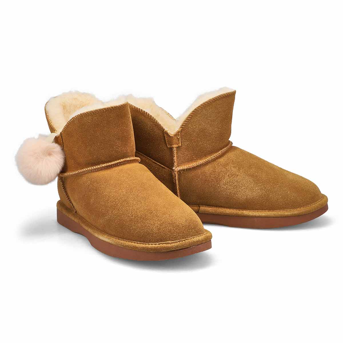 Women's Smocs 5 Low Pom Suede Boot - Chestnut