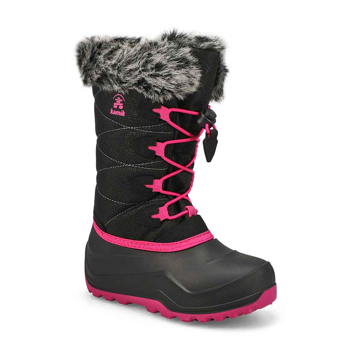 Botte d'hiver SNOWANGEL, noir/rose, filles