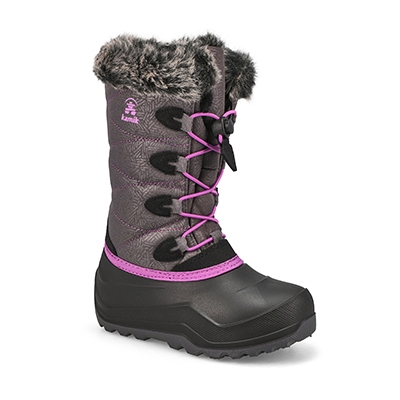 Grls Snowangel Winter Boot - Charcoal/Orchid