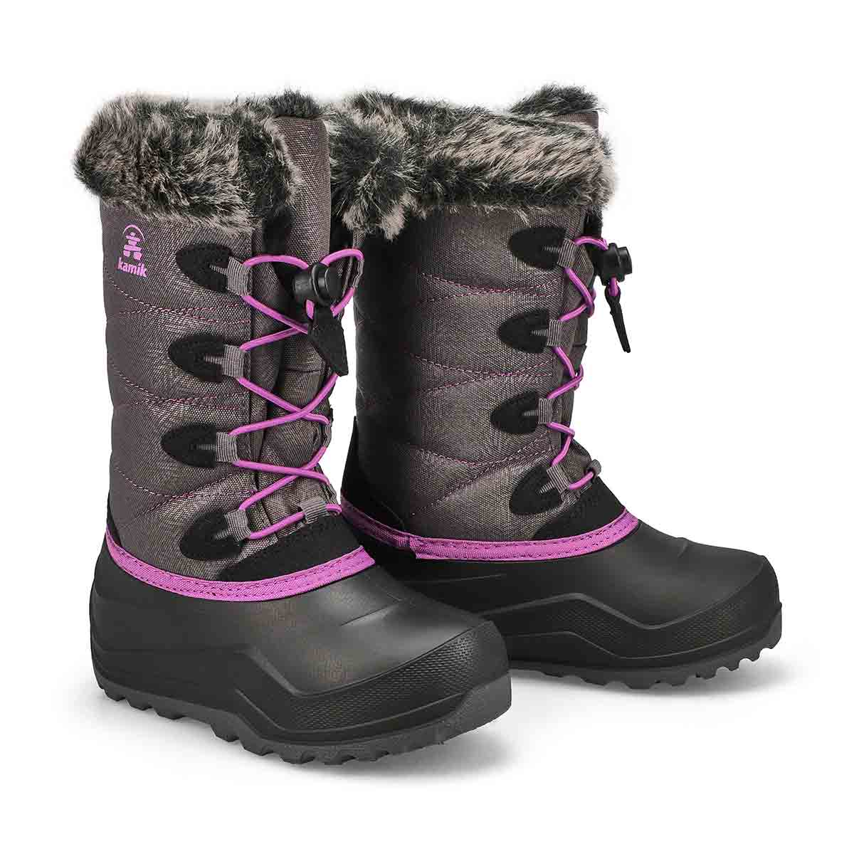 Botte d'hiver SNOWANGEL, anthracite/orchidée, filles