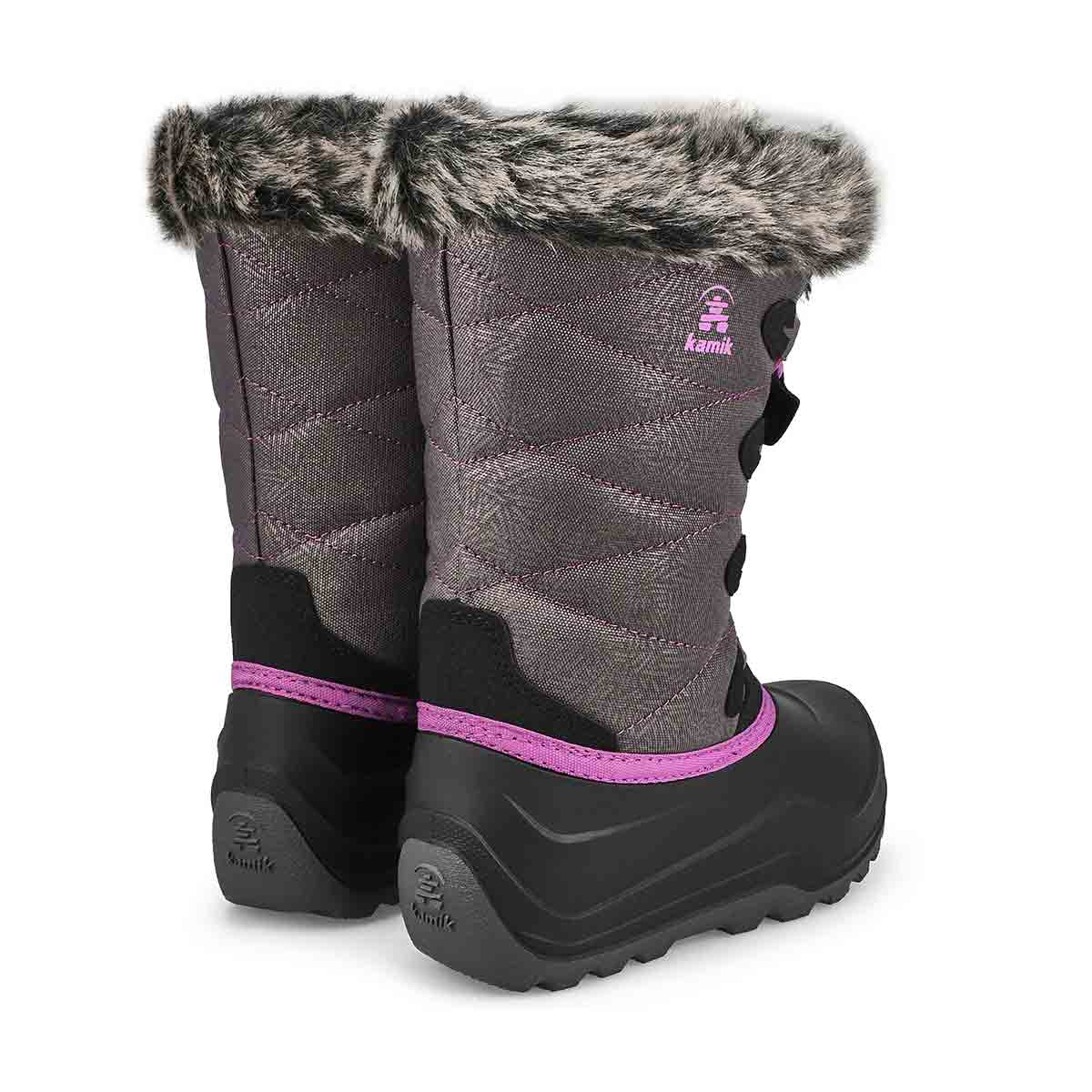 Botte d'hiver SNOWANGEL, anthracite/orchidée, filles