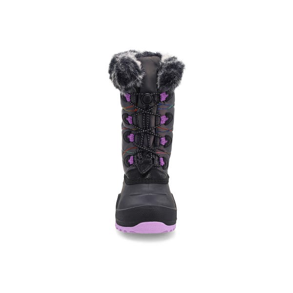 Girls' Snowangel Winter Boot in Charcoal/Purple.