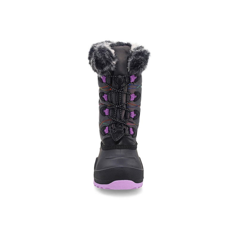 Girls' Snowangel Winter Boot in Charcoal/Purple.