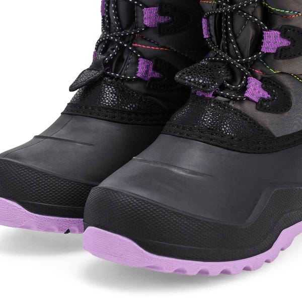 Girls' Snowangel Winter Boot in Charcoal/Purple.
