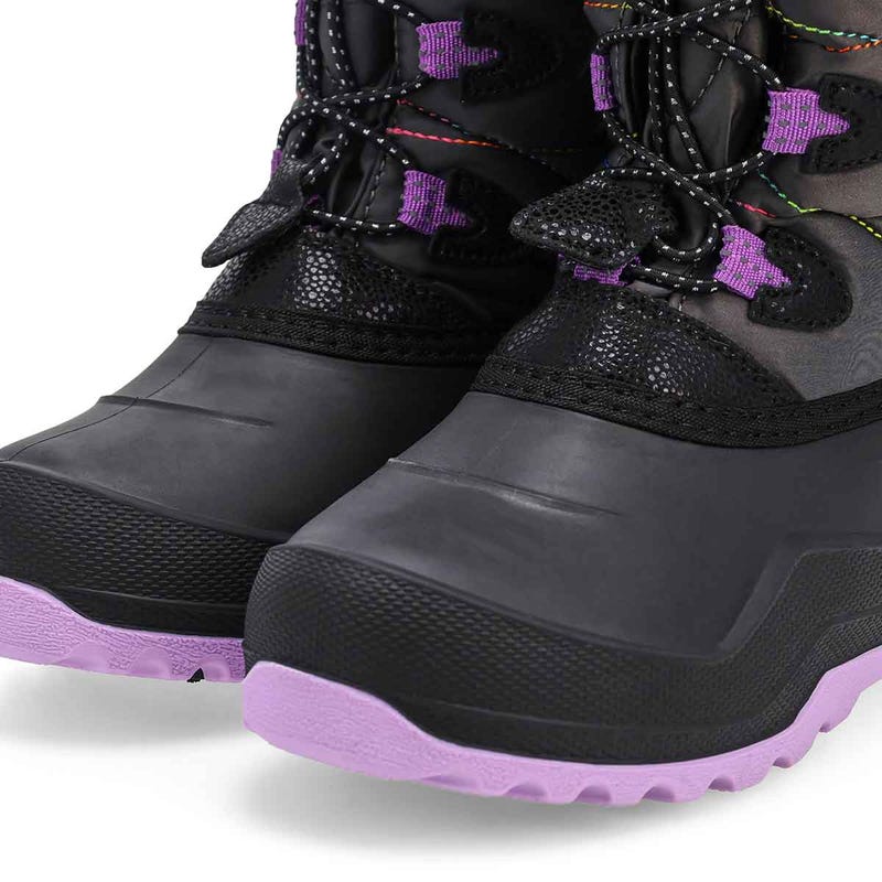 Girls' Snowangel Winter Boot in Charcoal/Purple.