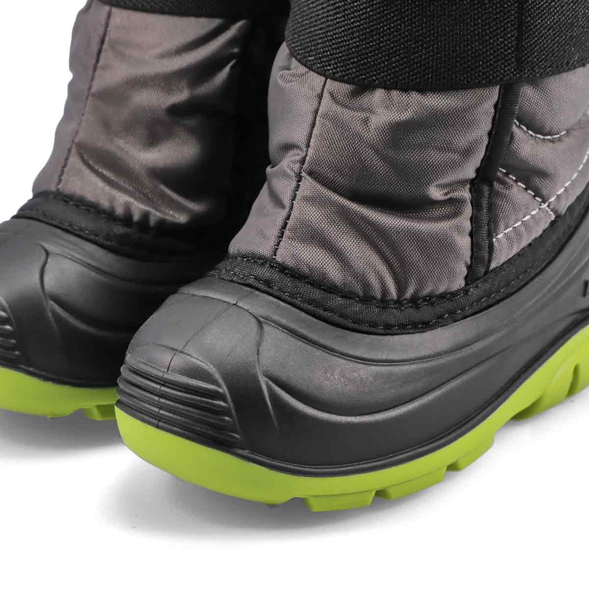 Bottes d'hiver imperméable SNOWBUG 3, anthracite/vert, tout-petits