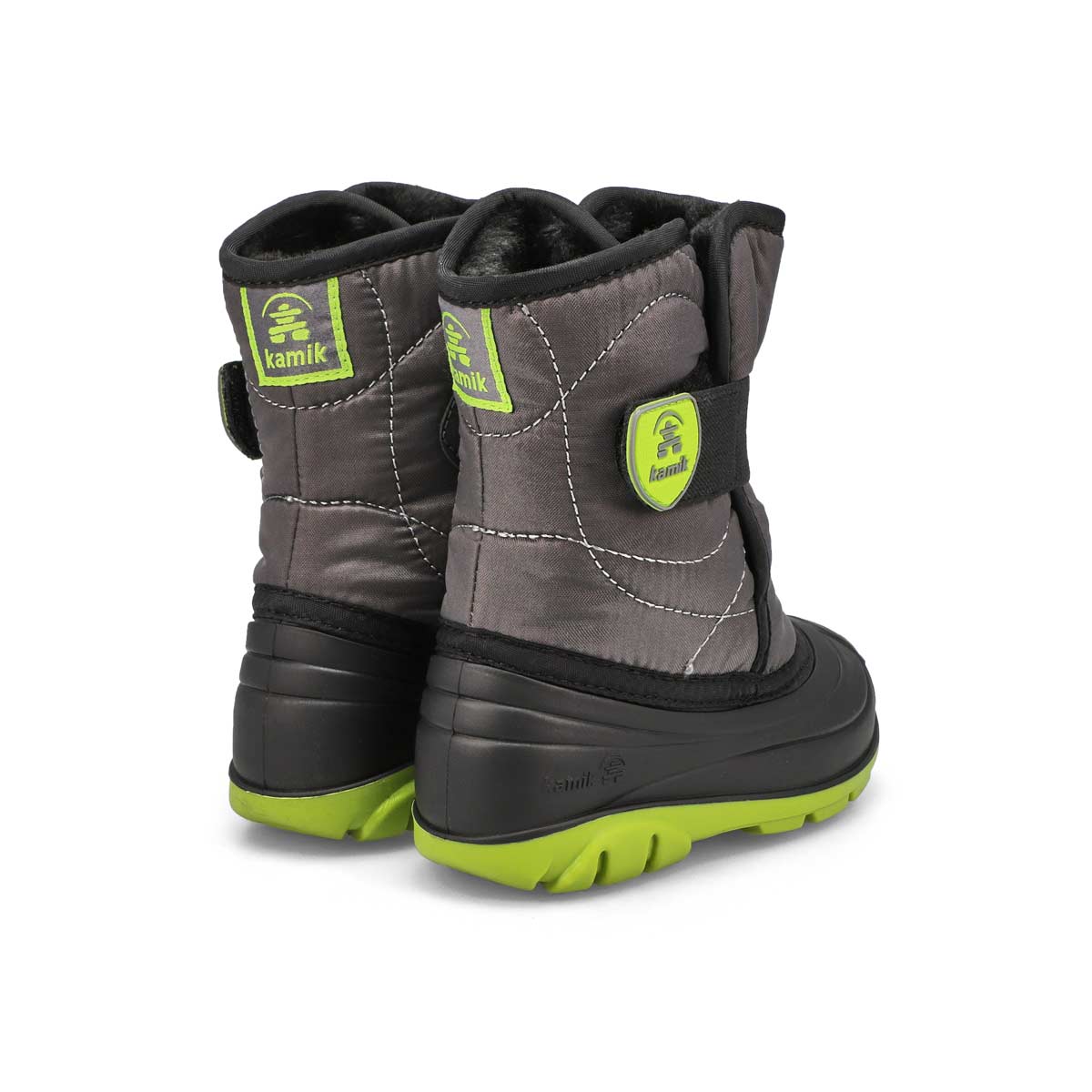 Bottes d'hiver imperméable SNOWBUG 3, anthracite/vert, tout-petits