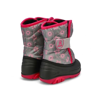 Botte d'hiver imp. Snowbug 4, gris/fuchsia, bébé-f