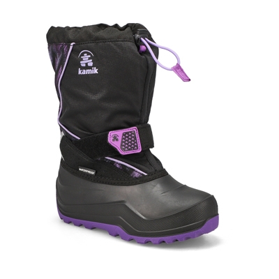 Grls Snowfall P 2 Waterproof Winter Boot - Black/Purple