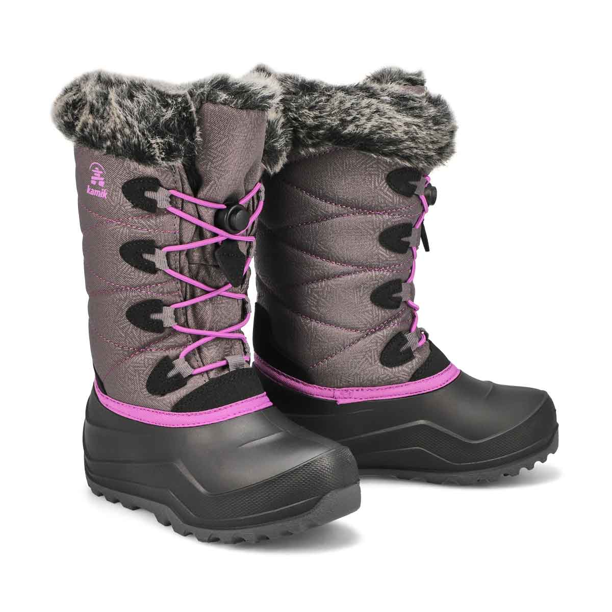 Girls' Snowgypsy 4 Waterproof Winter Boot - Charcoal/Orchid