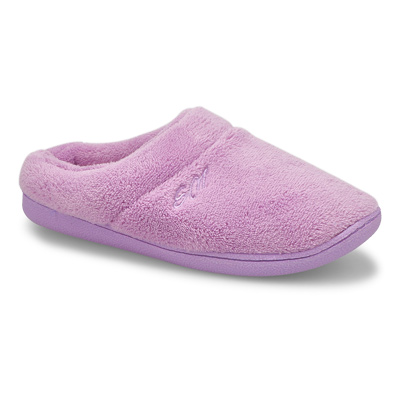 Lds Snuggle Open Back Memory Foam Slipper - Lilac