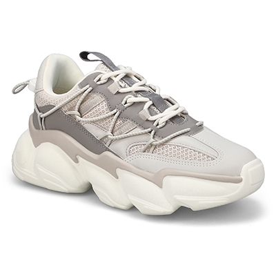 Lds Spectator Lace Up Sneaker - Grey/White