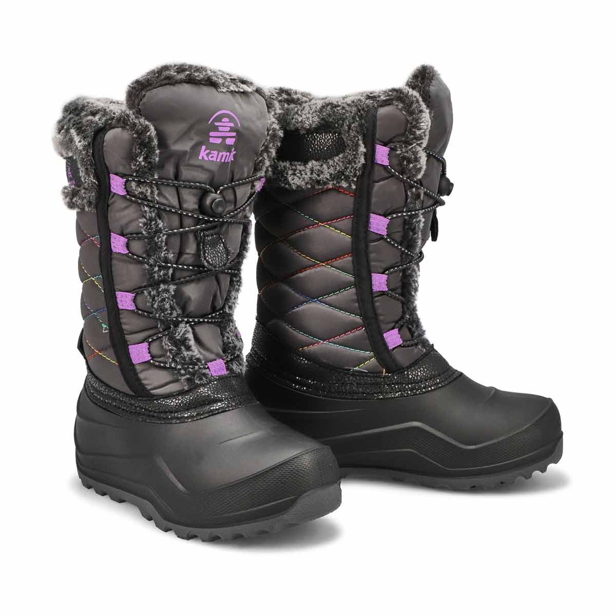 Botte d'hiver imperméable STAR 4, anthracite/orchidée, filles