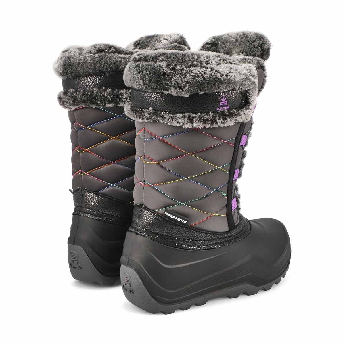 Botte d'hiver imperméable STAR 4, anthracite/orchidée, filles