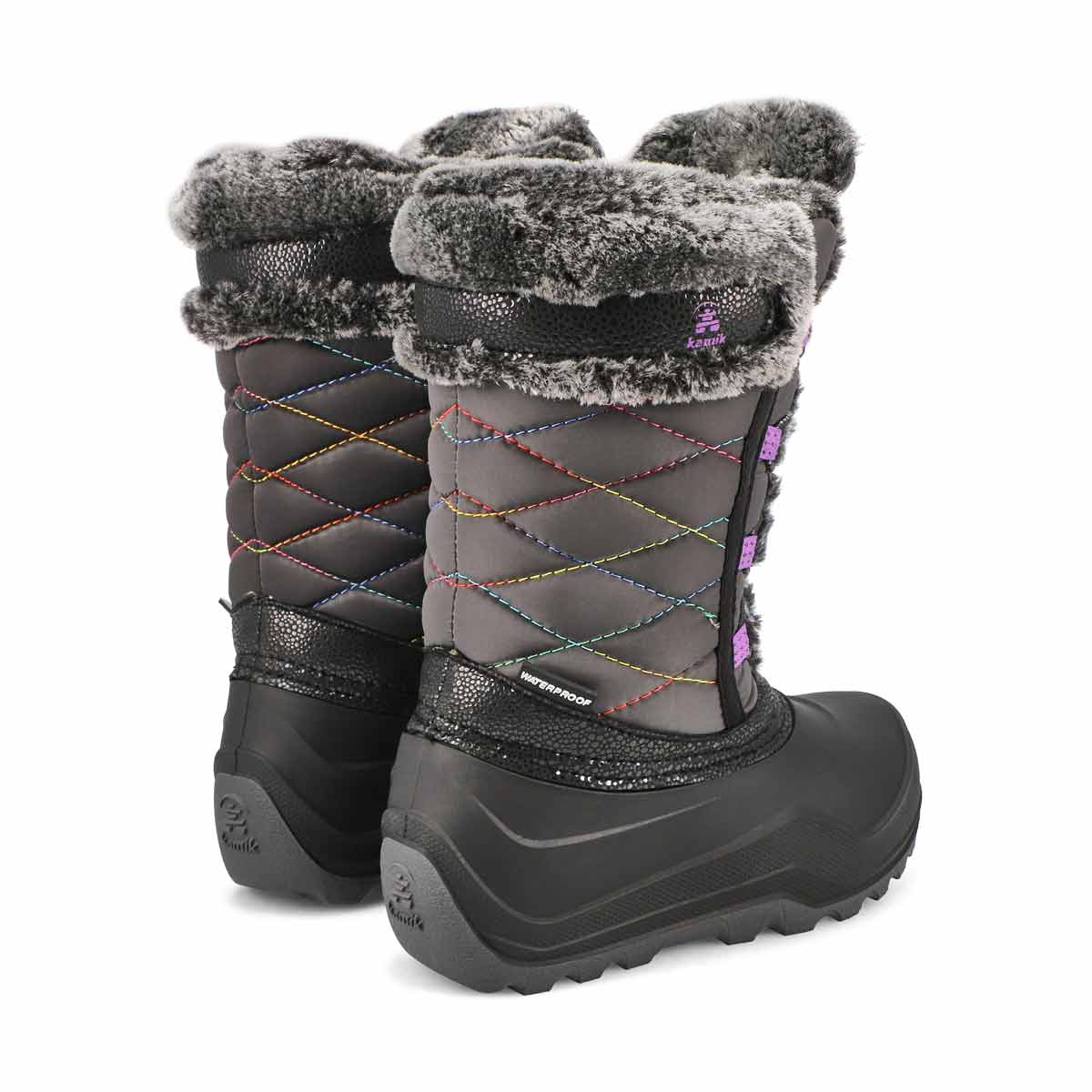 Girls' Star 4 Waterproof Winter Boot - Charcoal/Orchid