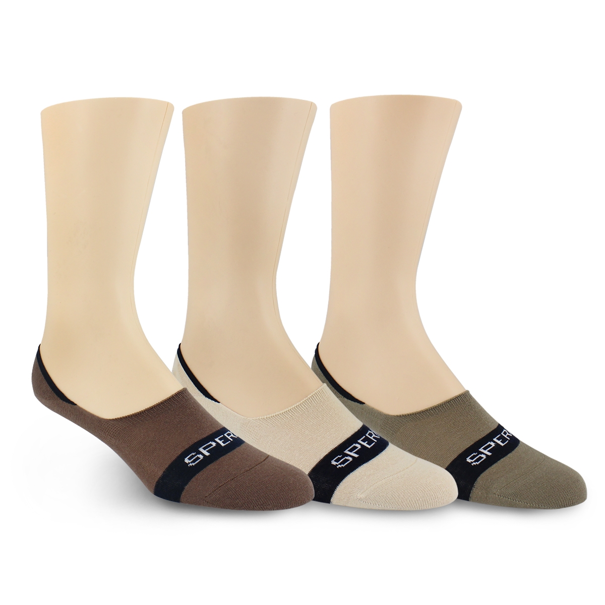 Socquettes SOLID, crème/bleu marine, 3 p, hommes