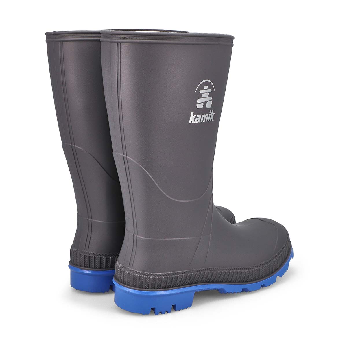 Boys' Stomp Waterproof Rain Boot - Charcoal/Blue