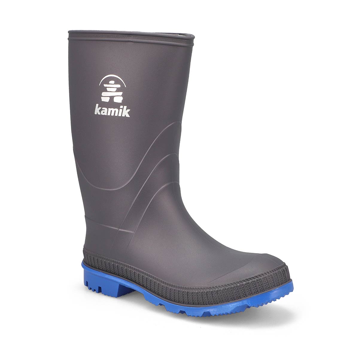 Botte de pluie imperméable STOMP, anthracite/bleu, garçons